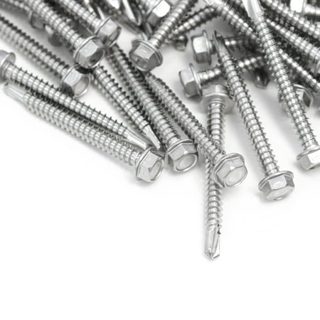 

Red Hound Auto 100 Marine Hex Head Self Drilling Screw Set Number 12 x 2 Inches for Wood Metal Plastics 305 SS Stainless Steel Corrosion Resistant
