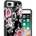 thumbnail image 5 of Étui iPhone 8 Plus, Étui Hybride avec Double Couche [Couverture Arrière Rigide + Silicone Souple Intérieur] pour Apple, Étui de Protection Mignonne avec Design Fleur de Rose pour Femmes Filles, 5 of 5