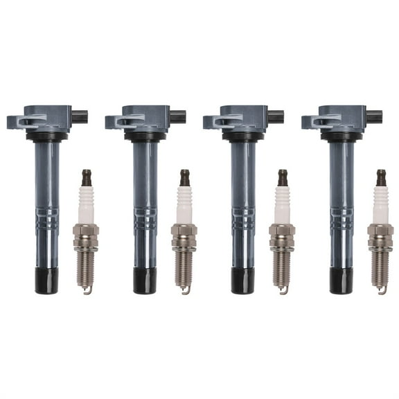 Set of 4 ISA Ignition Coil & 4 Iridium Spark Plug for 2008-2015 Honda Accord CR-V Civic Crosstour 2013-2015 Acura ILX l4 2.4L Replacement For UF602