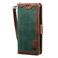 thumbnail image 5 of Wallet Case for iPhone 14,Decase Double Color Retro Style Protective PU Leather Folio Cover with Card Holder & Hand Strap,Men Women Stylish Flip Case,for Apple iPhone 14 - Green, 5 of 6