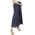 thumbnail image 3 of Phagun Women's Cotton Blue Wide Leg Fisherman Harem Pants Elastic Waist-S, 3 of 6