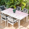 thumbnail image 2 of Pink Polka Dots Table Cloths for 3 Foot Rectangle Tables, Vintage Abstract Art Watercolor Patio Waterproof Elastic Fitted Tablecloths, Washable Rectangular Table Cover for Camping, 2 of 8