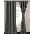 thumbnail image 2 of Chezmoi Collection Parker Premium Textured Velvet Grommet Curtain Set, 2 Panels with 2 Tiebacks, Elegant Bedroom Living Room Darkening Window Treatment, 50" W x 108" L, Silver Gray, 2 of 9