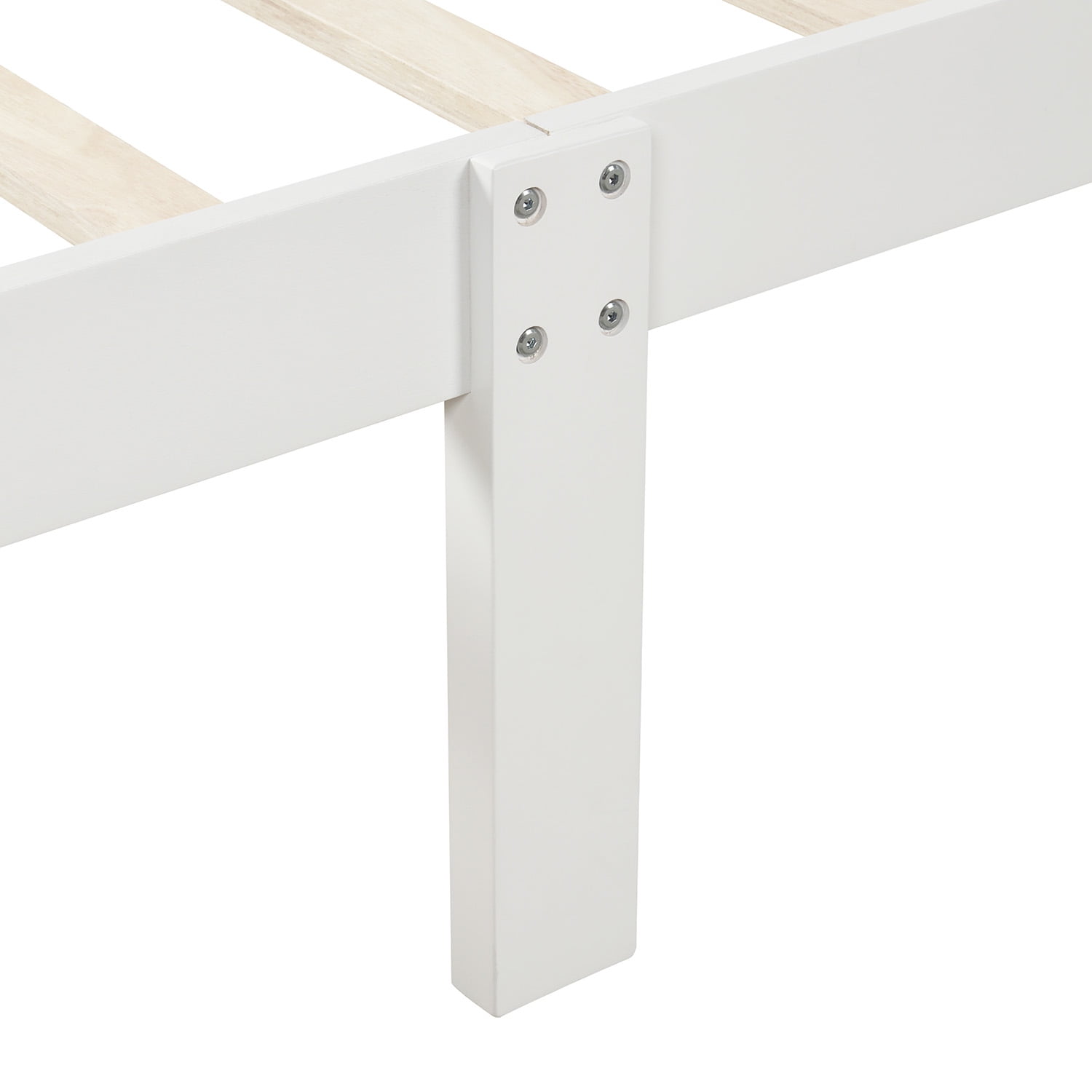 Kepooman Twin Size Wood Platform Bed Frame with Headboard & Footboard, 78.7" x 42.3" x 41.5", White Kepooman Twin Size Wood Platform Bed Frame with Headboard & Footboard, 78.7" x 42.3" x 41.5", White