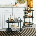 thumbnail image 3 of Main + Mesa Modern Plastic and Metal 3-Tier Trolley, Black and Dark Green, 3 of 5