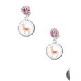 thumbnail image 2 of Delight Jewelry Silvertone Domed Llama Pink Crystal Clip on Earrings, 2 of 5