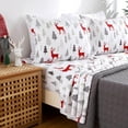 thumbnail image 1 of Christmas Sheets , Soft Brushed Microfiber Bed Sheet Set, 16 Inches Deep Pocket Fitted Sheet Winter Holiday Sheets Set (Christmas Pattern), 1 of 8