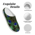 thumbnail image 5 of Daiia Peacock Feathers Print Women’s Fuzzy Slippers Memory Foam Lightweight House Shoes Cozy Loafer Flannel House Shoes-42/43, 5 of 7