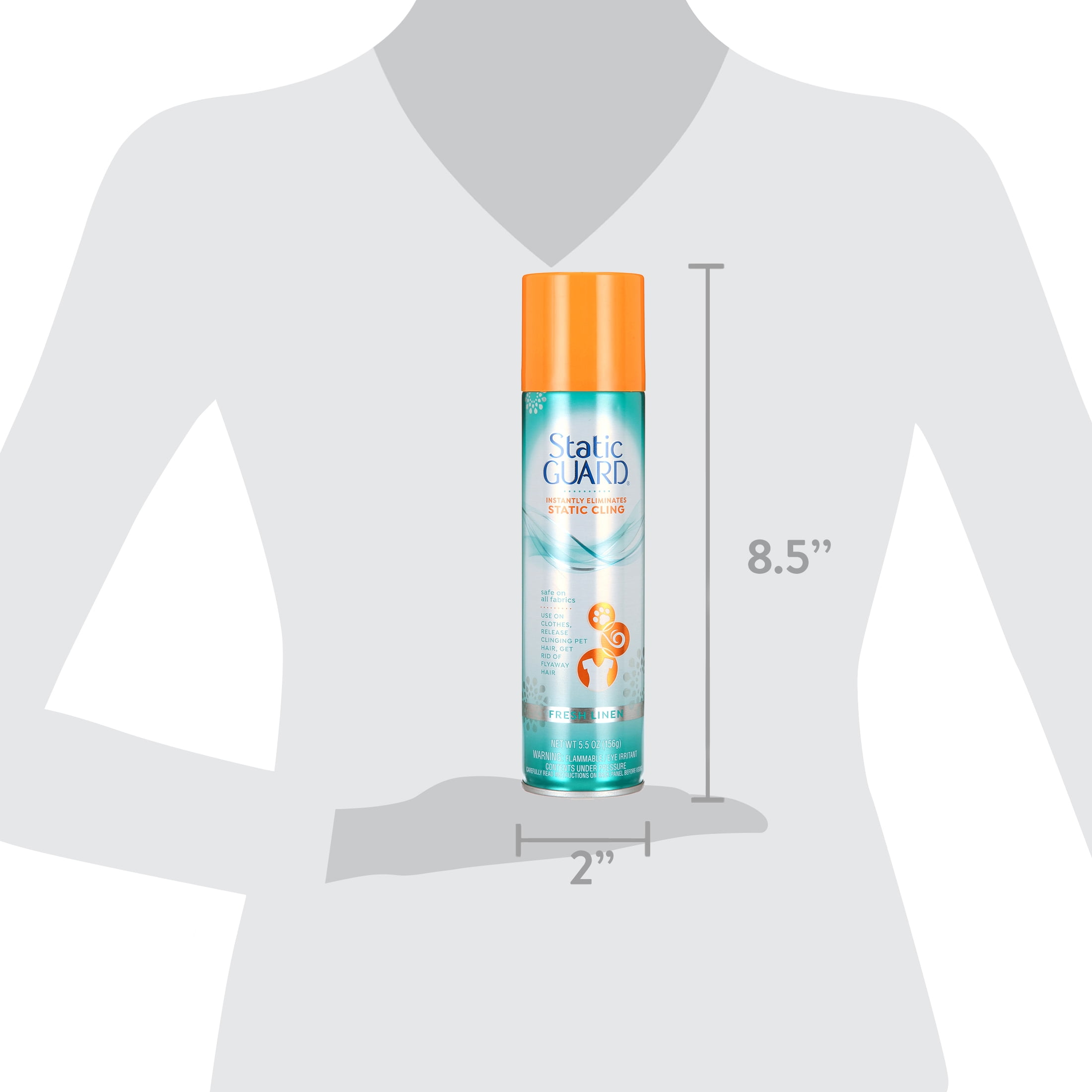 Static Guard Anti-Static Spray, Fresh Linen Scent, 5.5 oz Spray Can