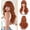 Auburn, variant on Wigs with Bangs Long Wavy Layered Haircut  Looking Fluffy Synthetic Heat Resistant Hair Wig for Women Daily Party, 24 Inch