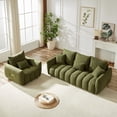 thumbnail image 5 of Muumblus Pure 2 Pieces Living Room Furniture Set, Single Sofa Chair and 3-Seater Sofa, Green Teddy, 5 of 8