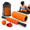 Orange Black, variant on 5 in 1 Exercise Foam Roller Set, Deep Blue, High Density for Fitness