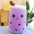 thumbnail image 3 of Lindo peluche Boba de peluche con forma de burbuja de té de la vida real, taza de leche, almohada de peluche, juguetes de peluche suaves Kawaii, regalos para niños y adultos de 24 cm, 3 of 5