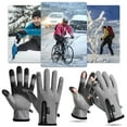 thumbnail image 3 of Flap Touchable Zipper Gloves, Ski Gloves, Designed for Riding, Cycling, Hiking, Typing, Cold Storage Work, Sports, and Other Activities for Men and Women, Waterproof Touch Screen(Grey,9x3.9"), 3 of 7