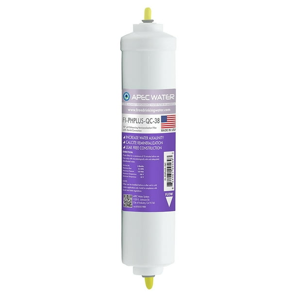 APEC FIPHPLUSQC38 10" Alkaline High Purity pH+ Calcium Carbonate Filter with 3/8" Quick
