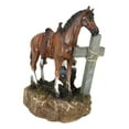 thumbnail image 6 of Rustic Western Cowboy By Brown Horse Praying At The Foot Of The Cross Figurine, 6 of 10