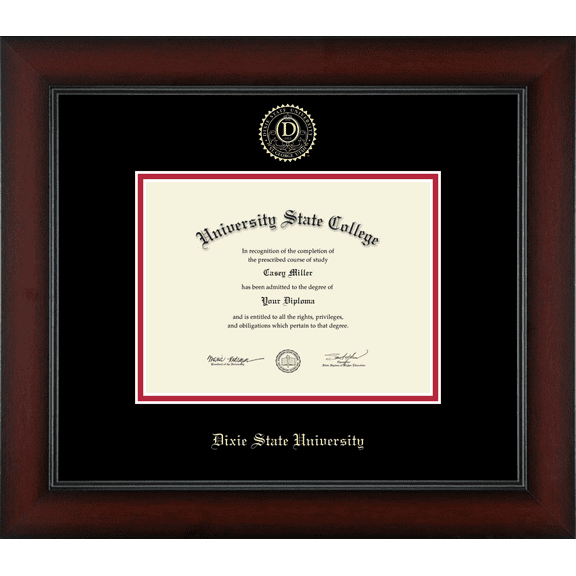 Dixie State University Diploma Frame, Document Size 8" x 6"