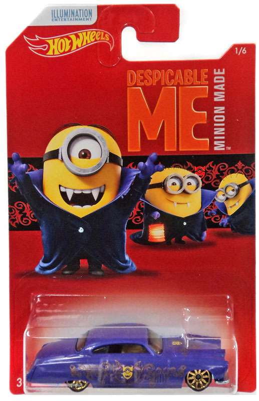 Hot Wheels Despicable Me Minion Made Slikt Back Character Car Collectible Toy 