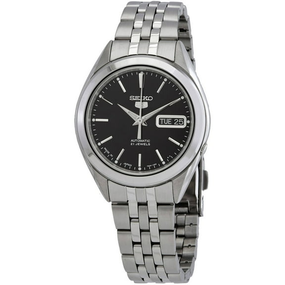 Seiko 5 Black Dial Stainless Steel Men's Watch SNKL23J1