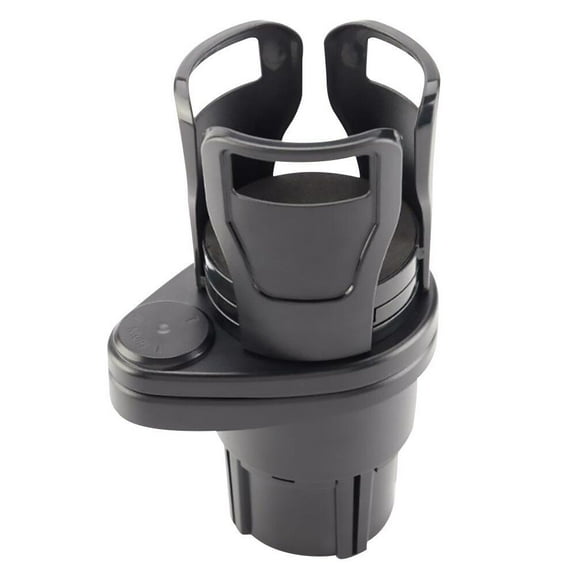 WEISIPU 2-in-1 Car Carbon Dual Cup Holder All Purpose Bottle Bowl Organizer 360°Rotating