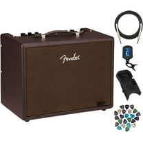 Fender Acoustic Junior 100W Combo Acoustic Guitar Amplifier Bundle with Instrument Cable, Amperstand Guitar Cradle, Tuner, and 24-Pack Picks
