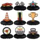 thumbnail image 1 of 9 piezas de centros de mesa de panal de coche de carreras, decoraciones de mesa de panal de coche de carreras Let's Go, decoración de mesa de carreras de doble cara 3D para suministros de fiesta de cu, 1 of 6
