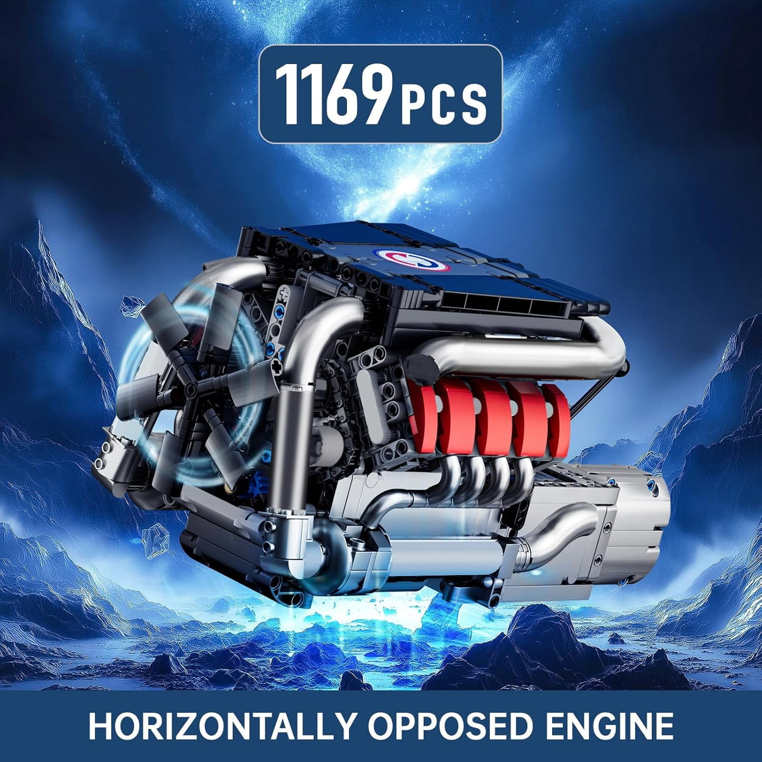 Model Engine Kit for Adults, V8 Engine Building Sets, Mini Engine Toys Scale with Motor, STEM Project Building Kits, DIY Collectible Blocks for 14+ (1169 Pieces) 10203