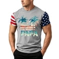 thumbnail image 2 of GrmtClth Father's Day Gift Casual Dad Papa Print American Flag Top Vintage Fourth Of July Patriotic Shirts Trendy Soft Short Sleeved Independence Day T-Shirt Gray 2XL, 2 of 4