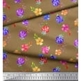 thumbnail image 3 of Soimoi polyester Crepe Fabric Dot,Leaves & Periwinkle Floral Print Fabric by the Yard 52 Inch Wide, 3 of 3