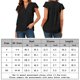 thumbnail image 2 of Camiseta informal para mujer con cuello en V y volantes ligera para mujer ajuste relajado (negro L) FLhrweasw Para estrenar, 2 of 8