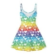thumbnail image 3 of FKELYI Rainbow Heart Slip Dress Size 2XL Comfortable Valentine's Day Summer Dresses for Women Polyester Sleeveless Dress Midi Dress for Dating, 3 of 5