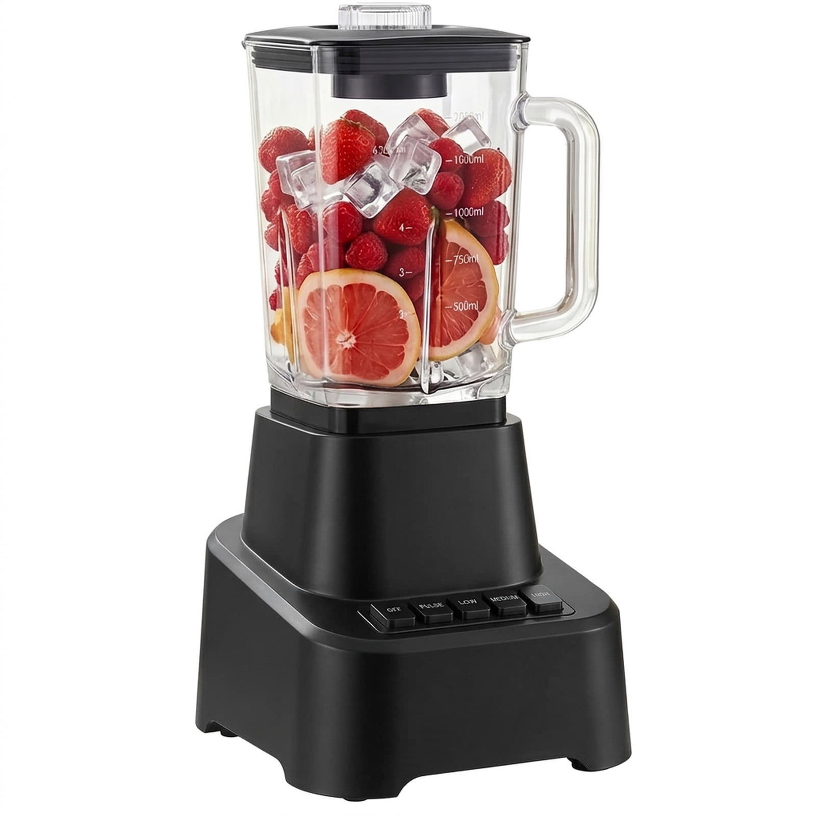CONCETTA Professional Smoothie & Food Processing Blender, 1100W Motor, 3 Preset Functions for Frozen Drinks, Smoothies & Sauces, Large Pitcher with To-Go Cups,Black