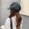 thumbnail image 6 of Cheers.US Beret Newsboy Hat Adjustable Women Cap Cabbie Beret Octagonal Cap Soft Woolen Beret for Women, 6 of 6