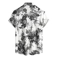 thumbnail image 3 of Mens Vintage Printed Shirt Short Sleeve Button Down Tops Casual Floral Summer Beach Shirt L, 3 of 6