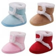 thumbnail image 6 of Baby Boy Girl Winter Snow Boots,Cotton Anti-Skid Sole Bow Warm Infant Toddler Prewalker Booties Crib Shoes for Girls Boys, 6 of 8