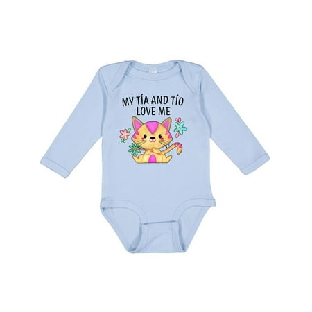 

Inktastic My Tía and Tío Love Me with Cute Kitten and Flowers Boys or Girls Long Sleeve Baby Bodysuit