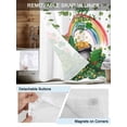 thumbnail image 5 of No Hook Shower Curtain with Snap-in Liner, St Patricks Day Waterproof Fabric Bathroom Curtains, Green Shamrock Spring Rainbows Gnomes Bath Curtains & Mesh Top Window 72"x84" Long, 5 of 9