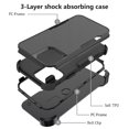 thumbnail image 4 of TJS Phone Case for iPhone 12 Pro/iPhone 12 Case with Tempered Glass Screen Protector, Belt Clip Holster Heavy Duty Rugged Shockproof Full Body Protection Cover (Black), 4 of 8