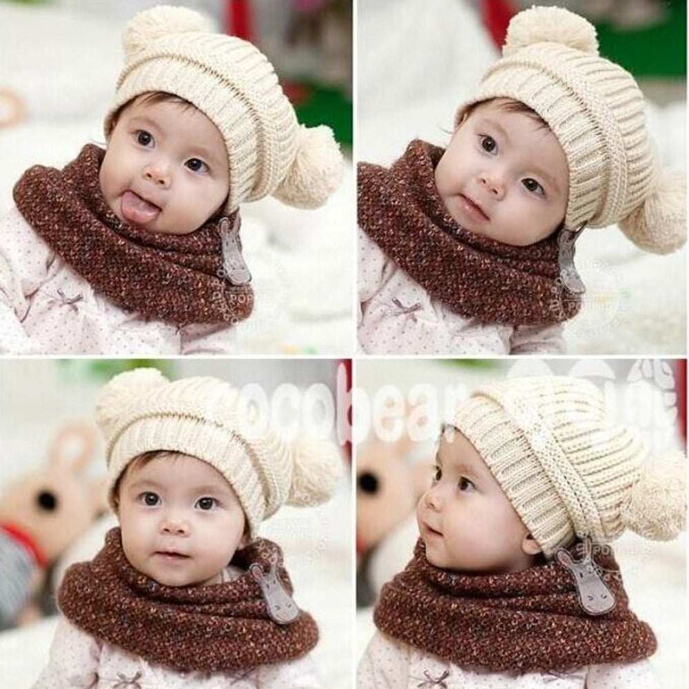Fashionable Newborn Kids Baby Wool Knitted Crochet Hat Cap For Cute Boys Girls 