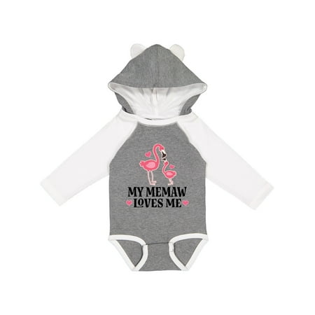 

Inktastic Memaw Loves Me Girl Flamingo Gift Baby Girl Long Sleeve Bodysuit