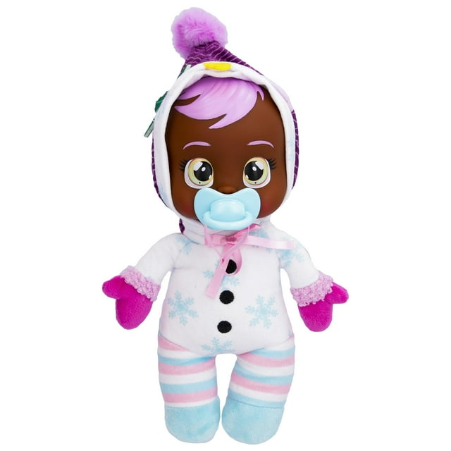 Cry Babies Tiny Cuddles Christmas Holly - 9 Baby Dolls, Cries Real Tears, White Snowman Themed Pajamas