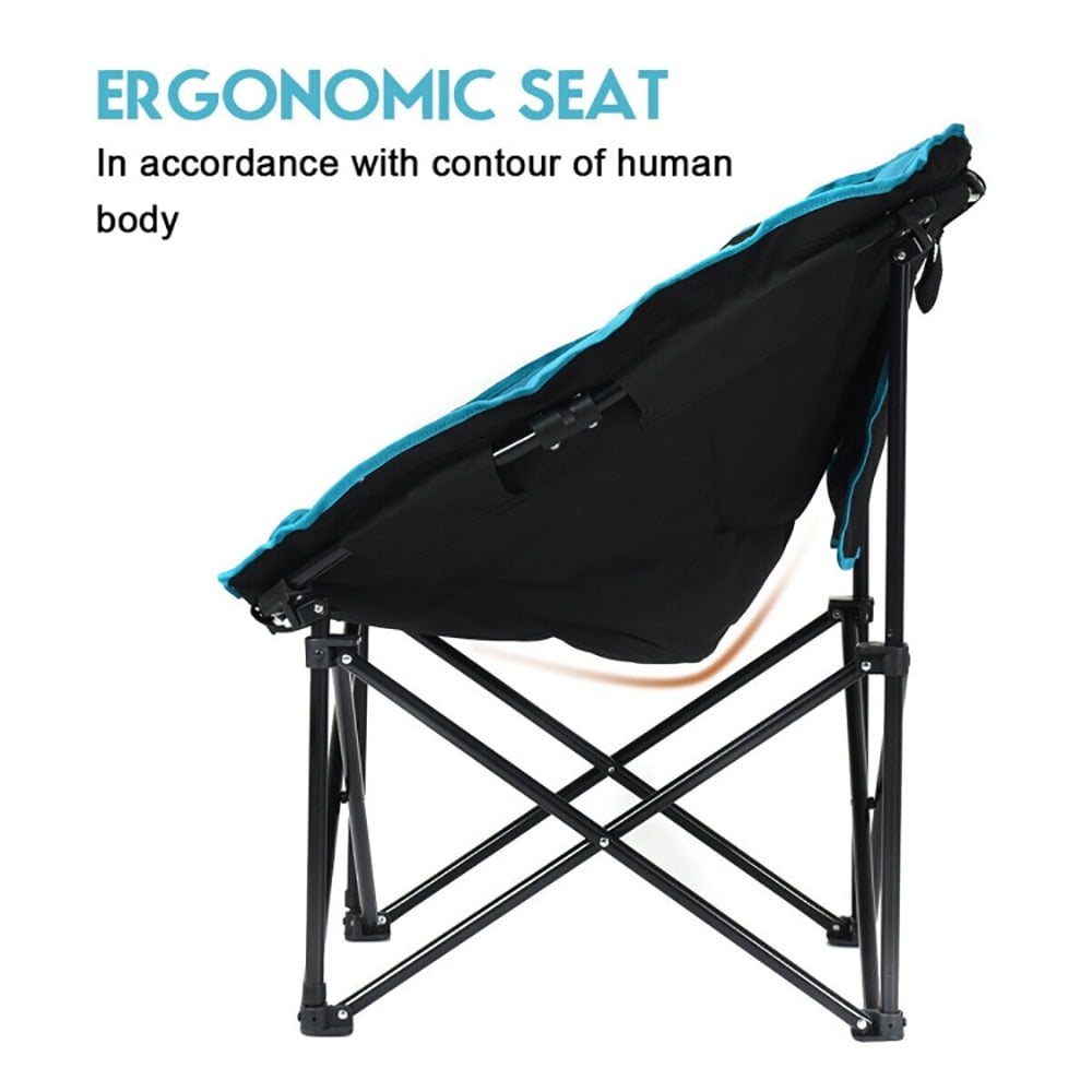 Aimee Lii Moon Saucer Steel Camping Chair Folding Padded Seat, Comfy Camping Chairs for Adults