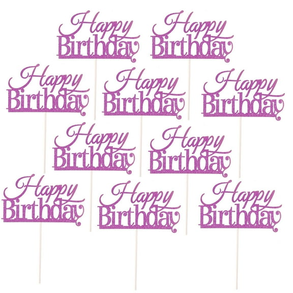 MLINS  10 Pcs Cake Theme Birthday Flags Perfect Party Decoration Adult and Kids Topper