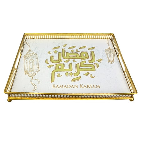 

RUNZETA Wedding Cake Stands Metal Material Cupcake Holder Dessert Display Trays Plates Serving Platters for Ramadan Moon Parties