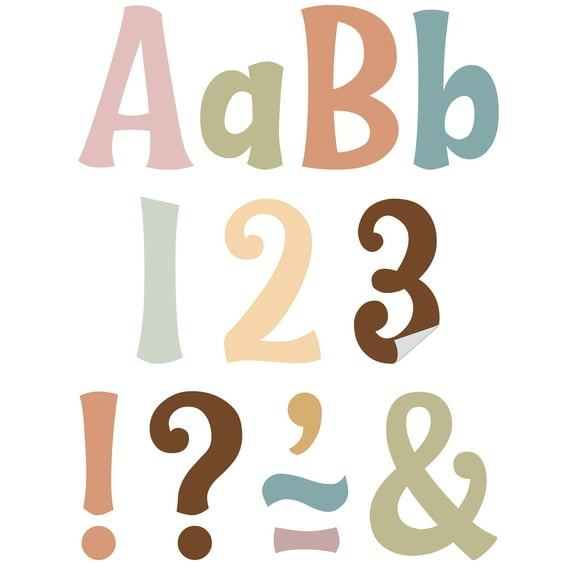 Teacher Created Resources Calming Colors 4" Wild Whimsy Self-Adhesive Letters, 222 Pieces