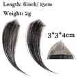 thumbnail image 2 of HAIRRO Men's PU Human Hair Hairline 100% Real Human Hair Forehead Hair Patch Hairpiece Sideburns Toupee Men Invisible Seamless Ultra Thin Skin PU Men's Hair System 1B Color, 2 of 9