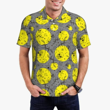 Goofa Pirate Skulls Print Mens Polo Shirts Quick Dry Short Sleeve Golf T Shirt Performance Moisture Wicking Casual Workout-Small