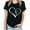 Black, variant on Njagoc3 Luminous Religious Symbol Unisex Couple Oversized Streetwear Cross & Heart Glow Tee for Womens