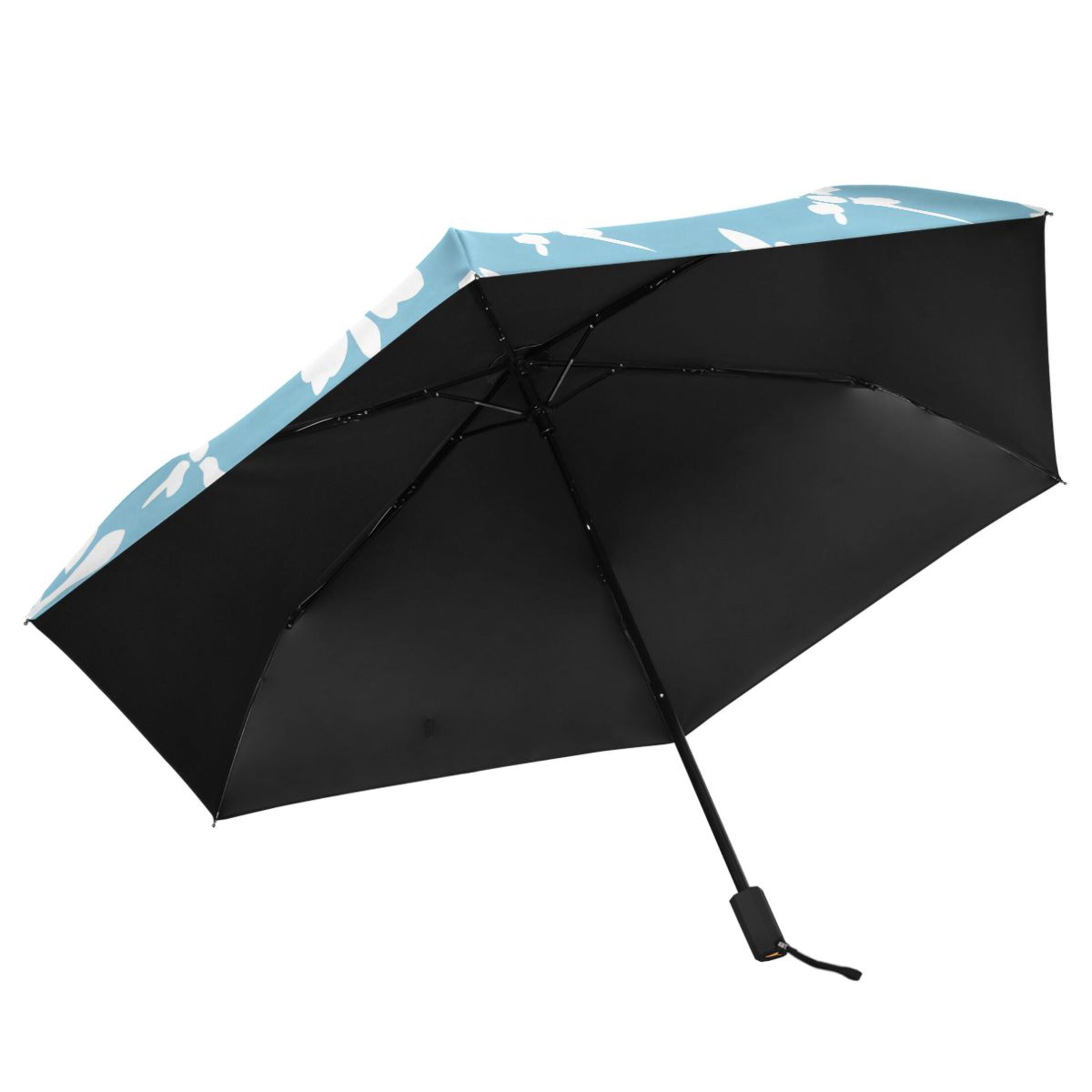 ALAZA Flowers Checkered Grid UPF 50+ Compact Folding Umbrella for Rain Travel Umbrella Packable