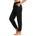 thumbnail image 1 of Summer Pants for Women Ruffle Elastic Waist Loose Fitting Lightweight Ruched Pants Casual Cinch Bottom Beach Trousers, 1 of 4